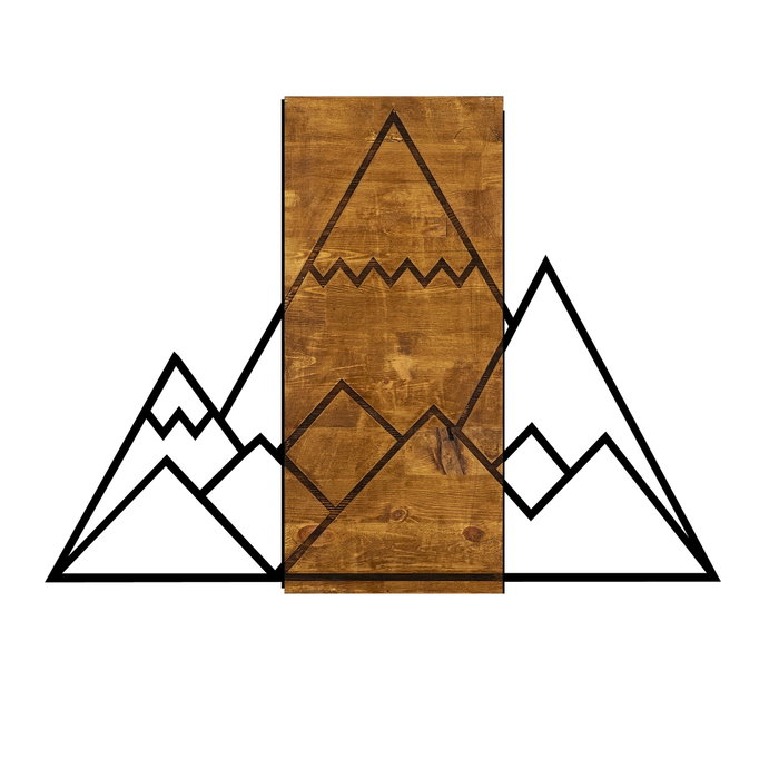 Wallity Mountain Escultura de Pared Nogal y Negro
